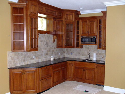 Basement Kitchen Cabinets - Alder